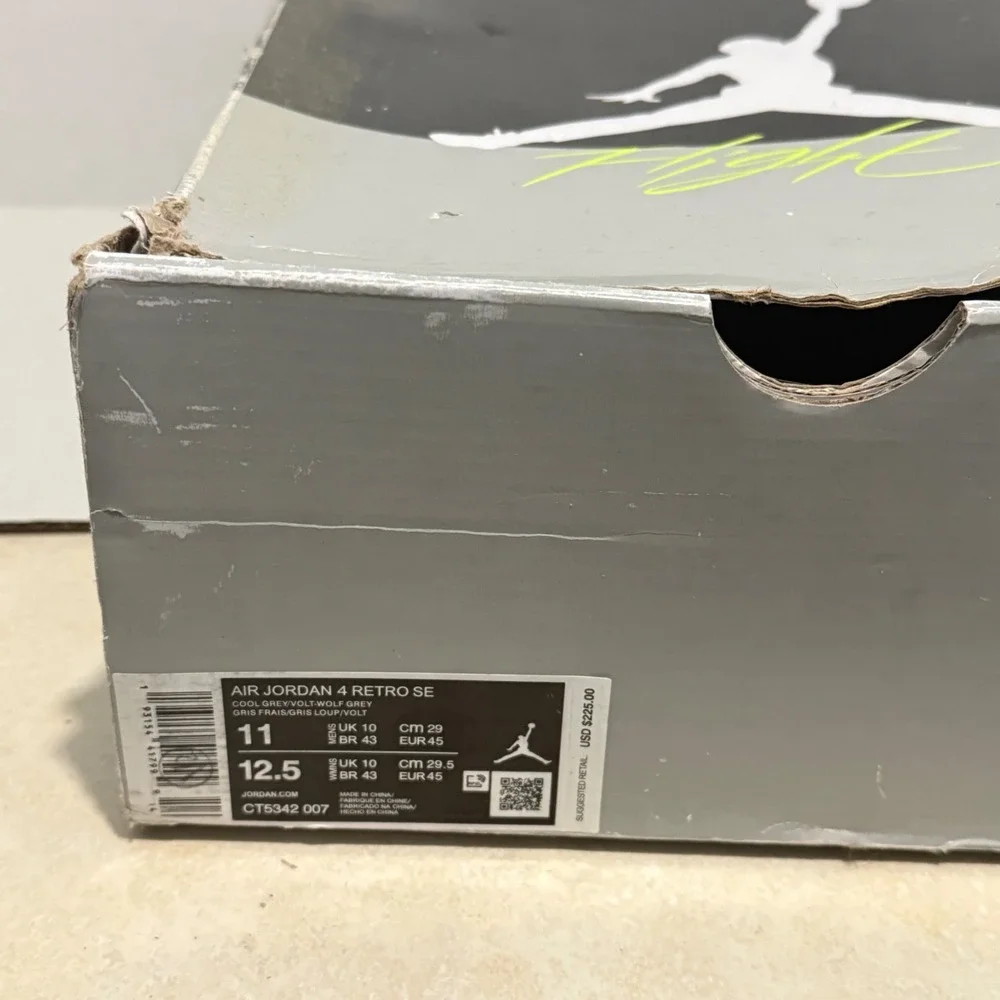 Jordan 4 Retro SE 95 Neon Cool Grey Volt CT5342-007 Mens 11